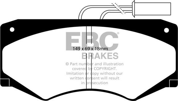 EBC Brakes DP721 - Brake Pad Set, disc brake autospares.lv