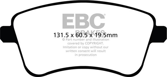 EBC Brakes DPX2099 - Brake Pad Set, disc brake autospares.lv