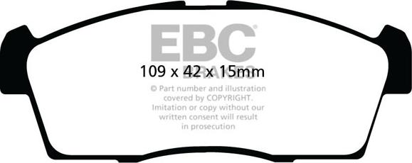 EBC Brakes DPX2042 - Brake Pad Set, disc brake autospares.lv