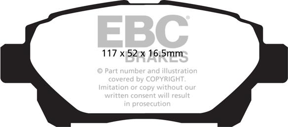 EBC Brakes DPX2061 - Brake Pad Set, disc brake autospares.lv