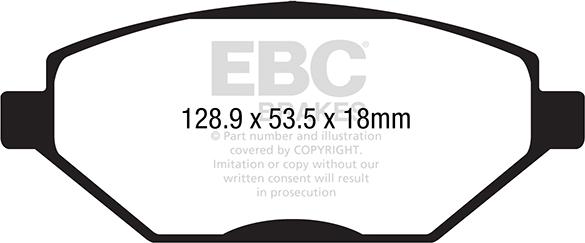 EBC Brakes DPX2293 - Brake Pad Set, disc brake autospares.lv