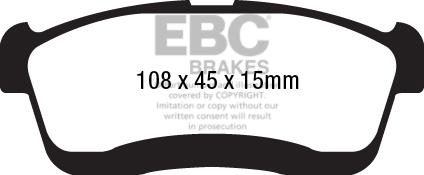 EBC Brakes DPX2238 - Brake Pad Set, disc brake autospares.lv