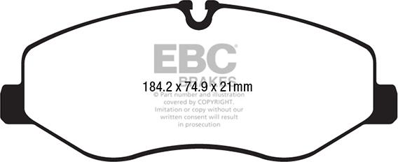 EBC Brakes DPX2223 - Brake Pad Set, disc brake autospares.lv