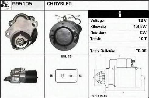 EDR 995105 - Starter autospares.lv