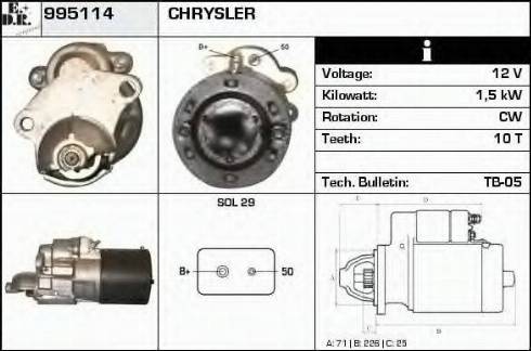 EDR 995114 - Starter autospares.lv