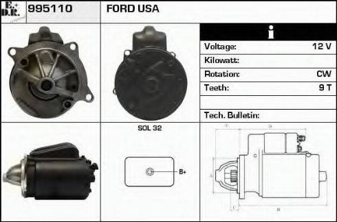 EDR 995110 - Starter autospares.lv