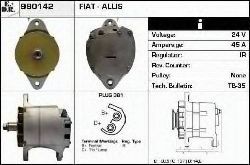 EDR 990142 - Alternator autospares.lv