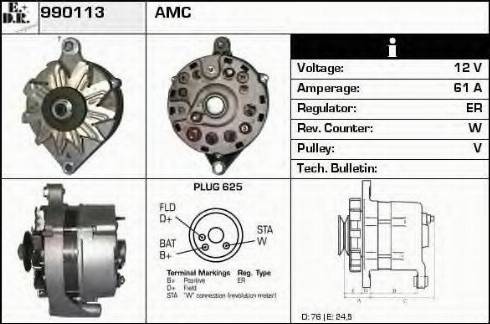 EDR 990113 - Alternator autospares.lv