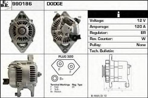 EDR 990186 - Alternator autospares.lv