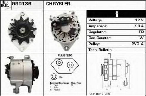 EDR 990136 - Alternator autospares.lv