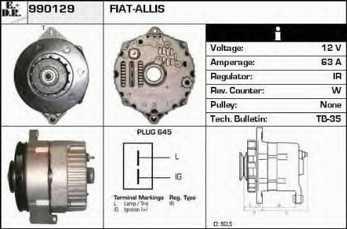 EDR 990129 - Alternator autospares.lv