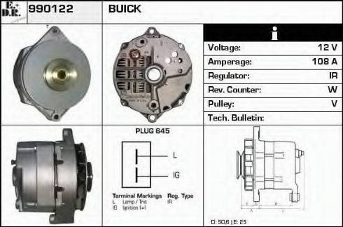 EDR 990122 - Alternator autospares.lv