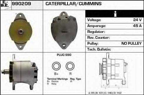 EDR 990209 - Alternator autospares.lv