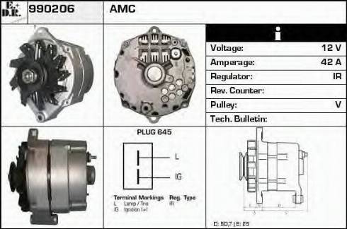 EDR 990206 - Alternator autospares.lv