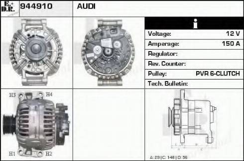 EDR 944910 - Alternator autospares.lv