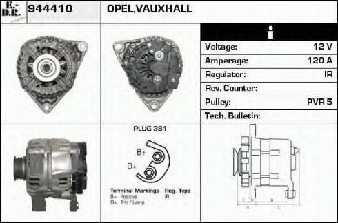 EDR 944410 - Alternator autospares.lv