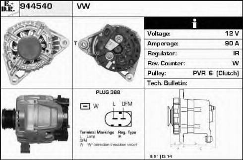EDR 944540 - Alternator autospares.lv
