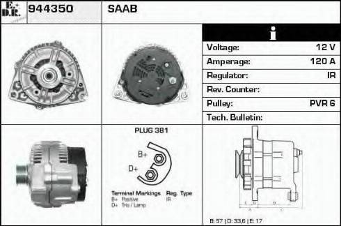 EDR 944350 - Alternator autospares.lv