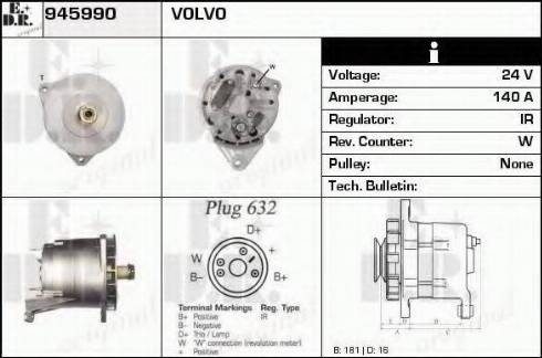 EDR 945990 - Alternator autospares.lv