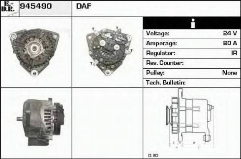 EDR 945490 - Alternator autospares.lv