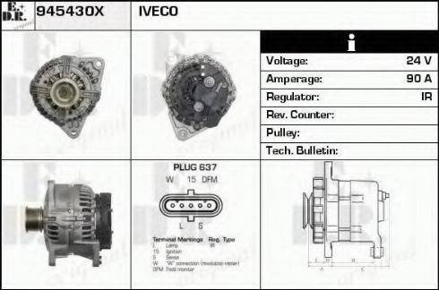 EDR 945430X - Alternator autospares.lv