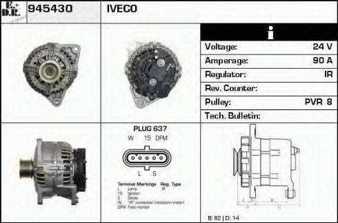 EDR 945430 - Alternator autospares.lv