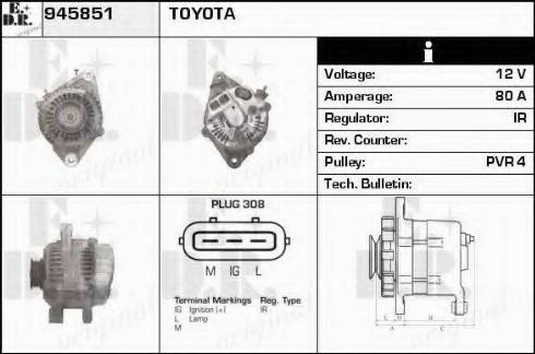 EDR 945851 - Alternator autospares.lv