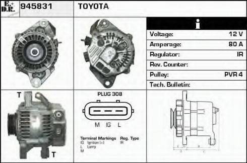 EDR 945831 - Alternator autospares.lv