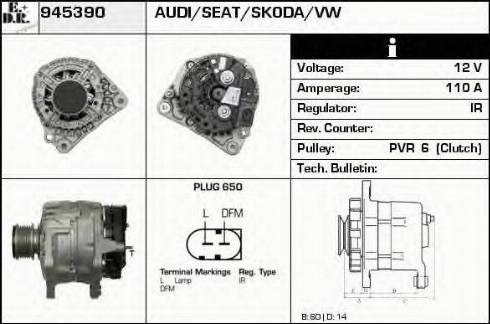 EDR 945390 - Alternator autospares.lv