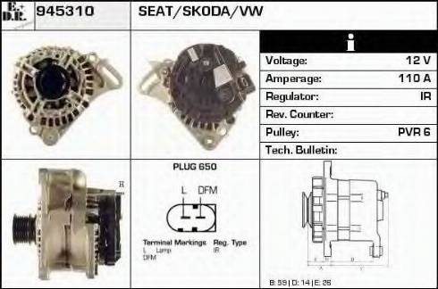 EDR 945310 - Alternator autospares.lv