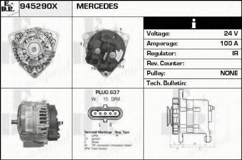 EDR 945290X - Alternator autospares.lv