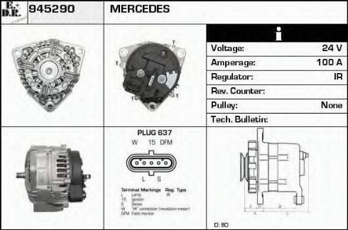 EDR 945290 - Alternator autospares.lv