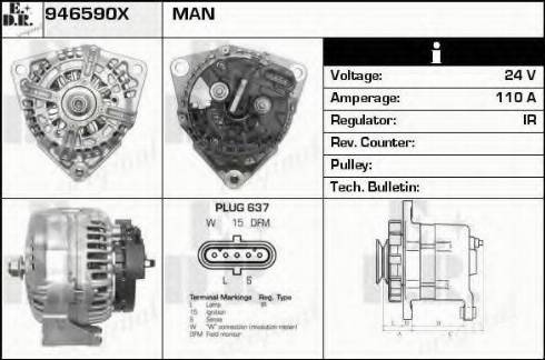 EDR 946590X - Alternator autospares.lv