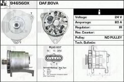 EDR 946560X - Alternator autospares.lv