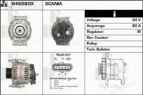 EDR 946580X - Alternator autospares.lv