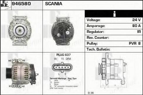 EDR 946580 - Alternator autospares.lv