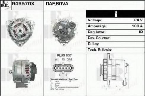 EDR 946570X - Alternator autospares.lv