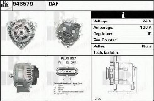 EDR 946570 - Alternator autospares.lv