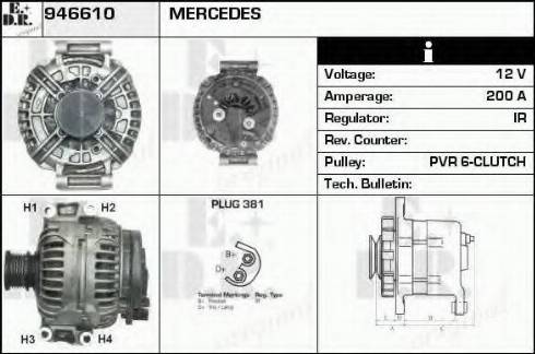 EDR 946610 - Alternator autospares.lv