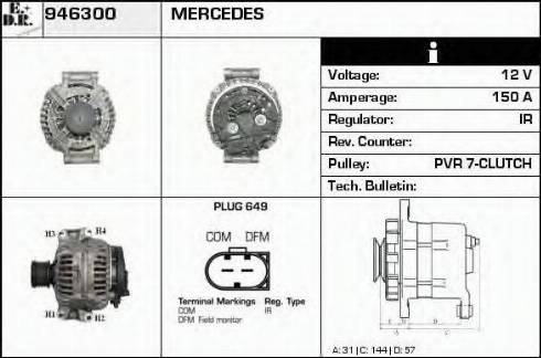 EDR 946300 - Alternator autospares.lv