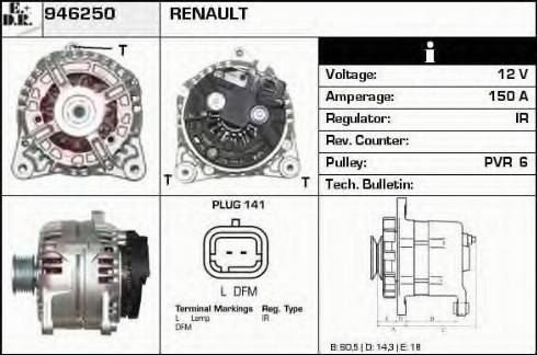 EDR 946250 - Alternator autospares.lv