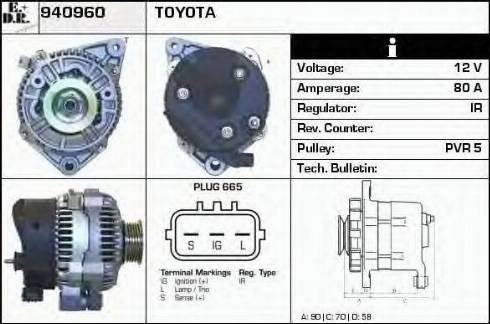 EDR 940960 - Alternator autospares.lv