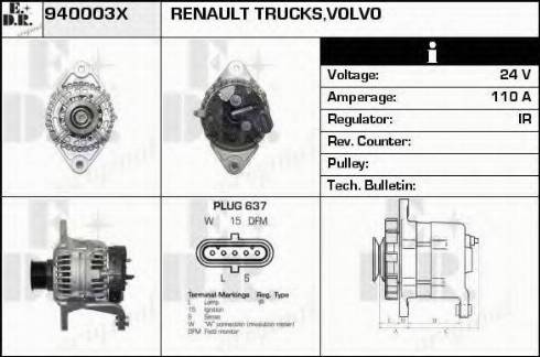 EDR 940003X - Alternator autospares.lv