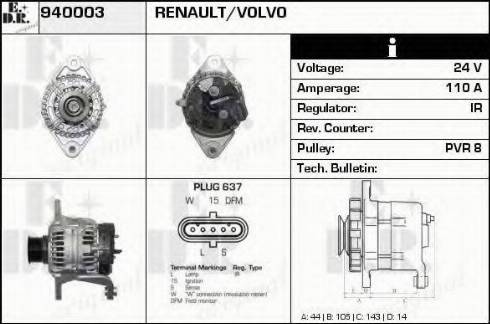 EDR 940003 - Alternator autospares.lv