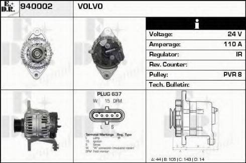 EDR 940002 - Alternator autospares.lv