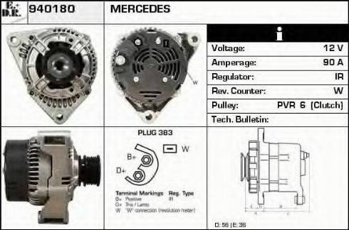 EDR 940180 - Alternator autospares.lv