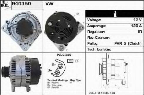 EDR 940350 - Alternator autospares.lv