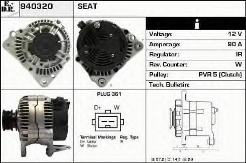 EDR 940320 - Alternator autospares.lv