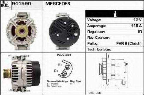 EDR 941590 - Alternator autospares.lv