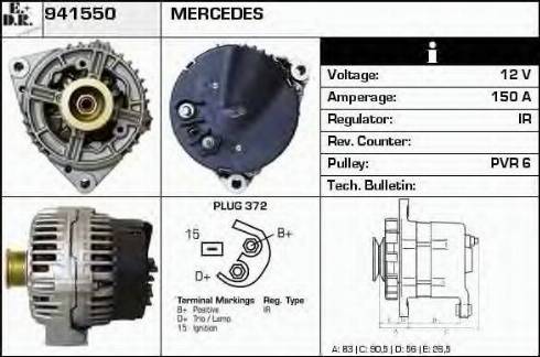 EDR 941550 - Alternator autospares.lv